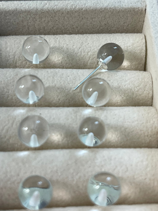 Clear Quartz Stud Earrings: S925