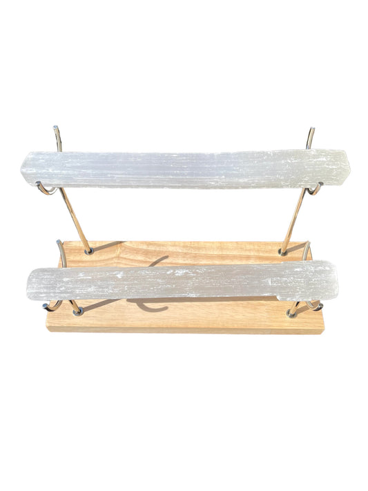 1 Tier & 2-Tier Selenite Bracelet Holders, Gold or Silver