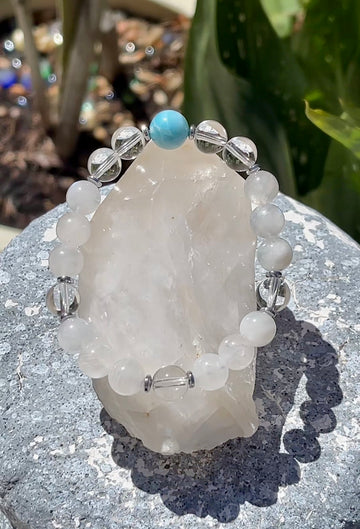Larimar Stone with Blue Kyanite or Moonstone