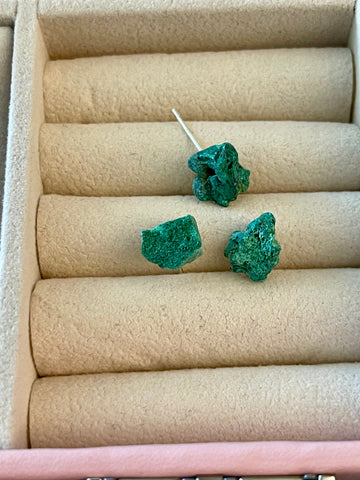 Raw Malachite Studs