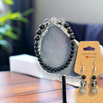 Midnight Mystery; Bracelet and Earrings Set