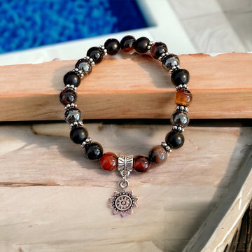 Sardonyx, Matte Onyx, Hematite; Strength, Protection, Courage