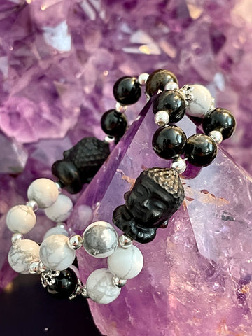 Yin Yang Triple Bracelet, Praying Buddha