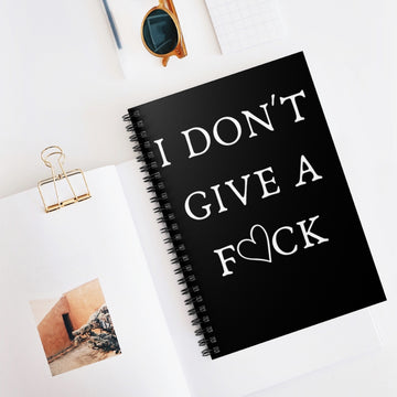Black Spiral Notebook - I Don't Give A F*ck