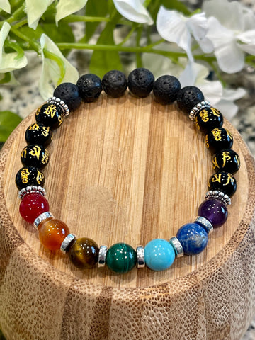7 Chakra; Lava Stones, Mantra Stones; Protect from Negative Energy