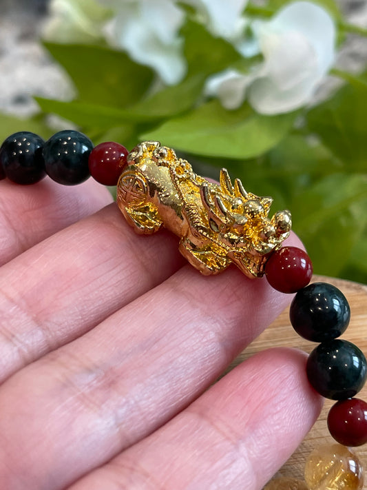 Black Jade (Guardian Stone), Cinnabar, Citrine, Pixiu; Power, Protection, Prosperity, Fortune, Wisdom