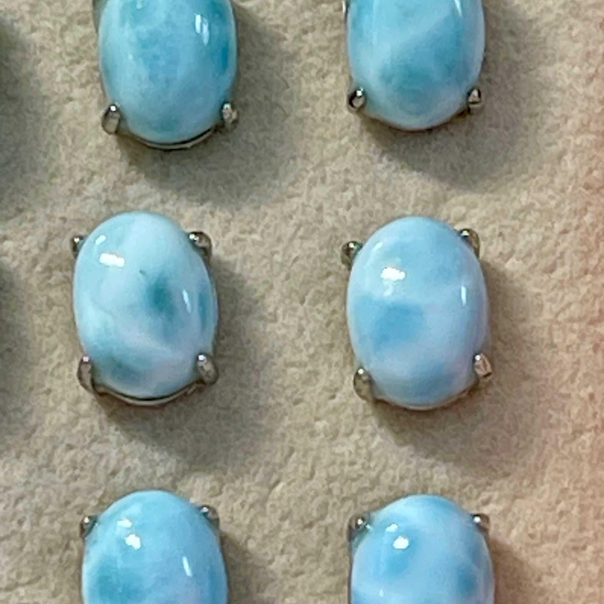 Larimar Stud Earrings: S925