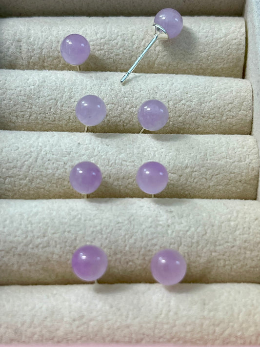 Kunzite Stud Earrings: S925