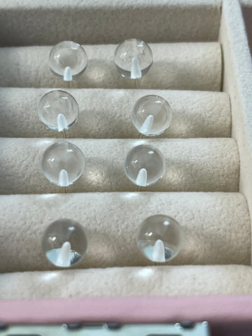 Clear Quartz Stud Earrings: S925