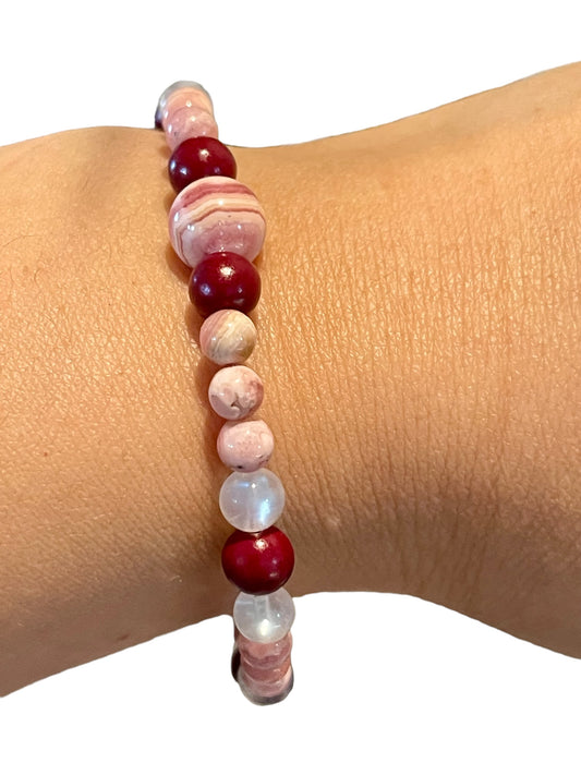 Self Love Hugs | Rhodochrosite, Cinnabar, Moonstone