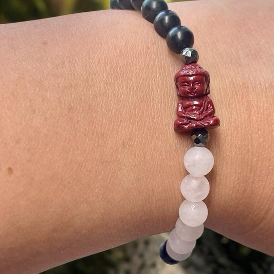 Buddha Yin-Yang, Black & White Jade - Peace • Protection • Abundance