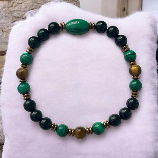 Black Jade, Malachite,Tigers Eye, Copper Hematite | Transformation, Protection, Wealth Attraction