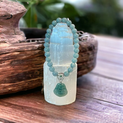 Happy Buddha, Blue Water Jade: Good Fortune, Emotional Well Being, Peace and Serenity