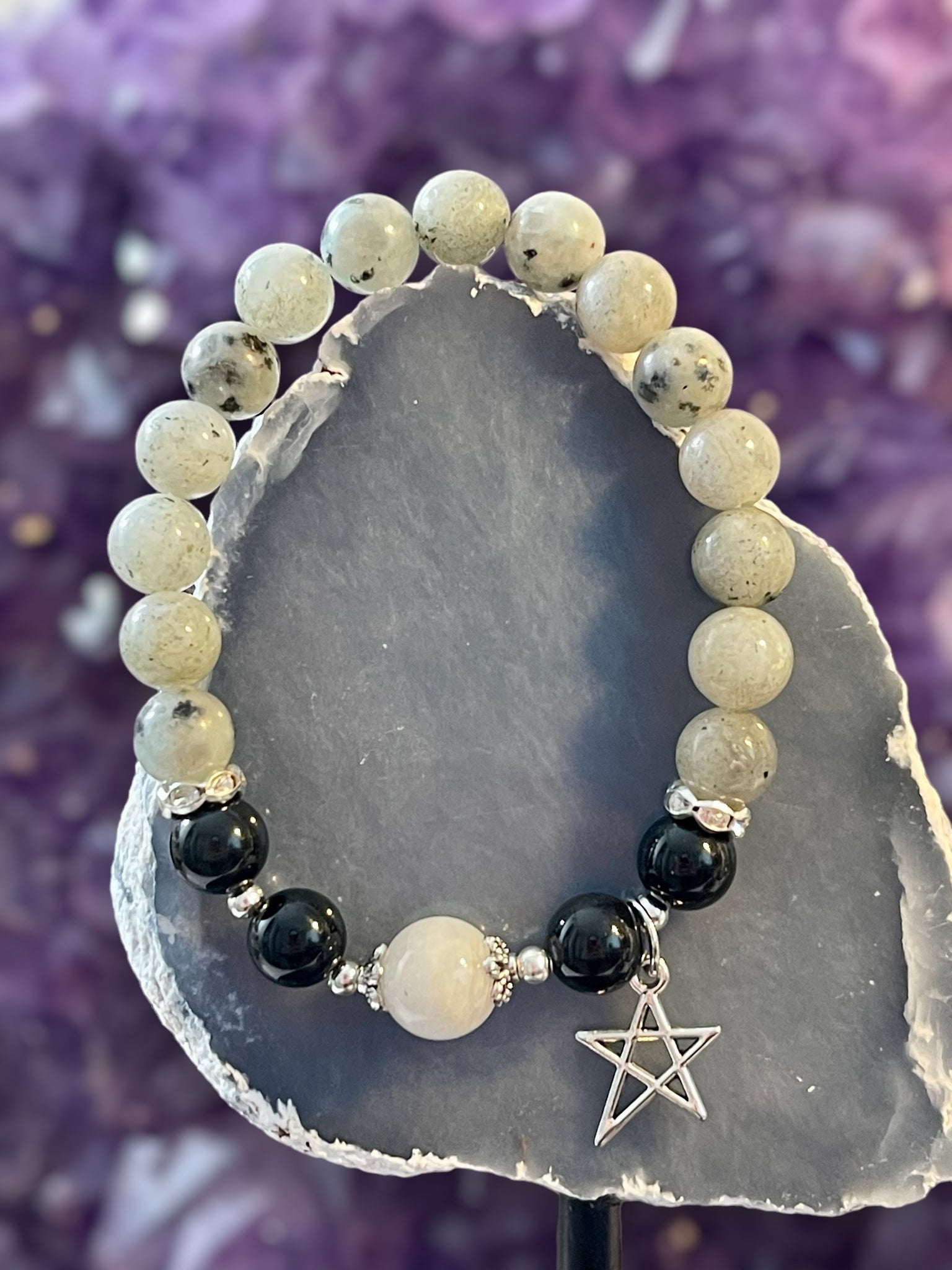 Labradorite, Obsidian, Moonstone; Intuition, Wisdom, Protection, Magic