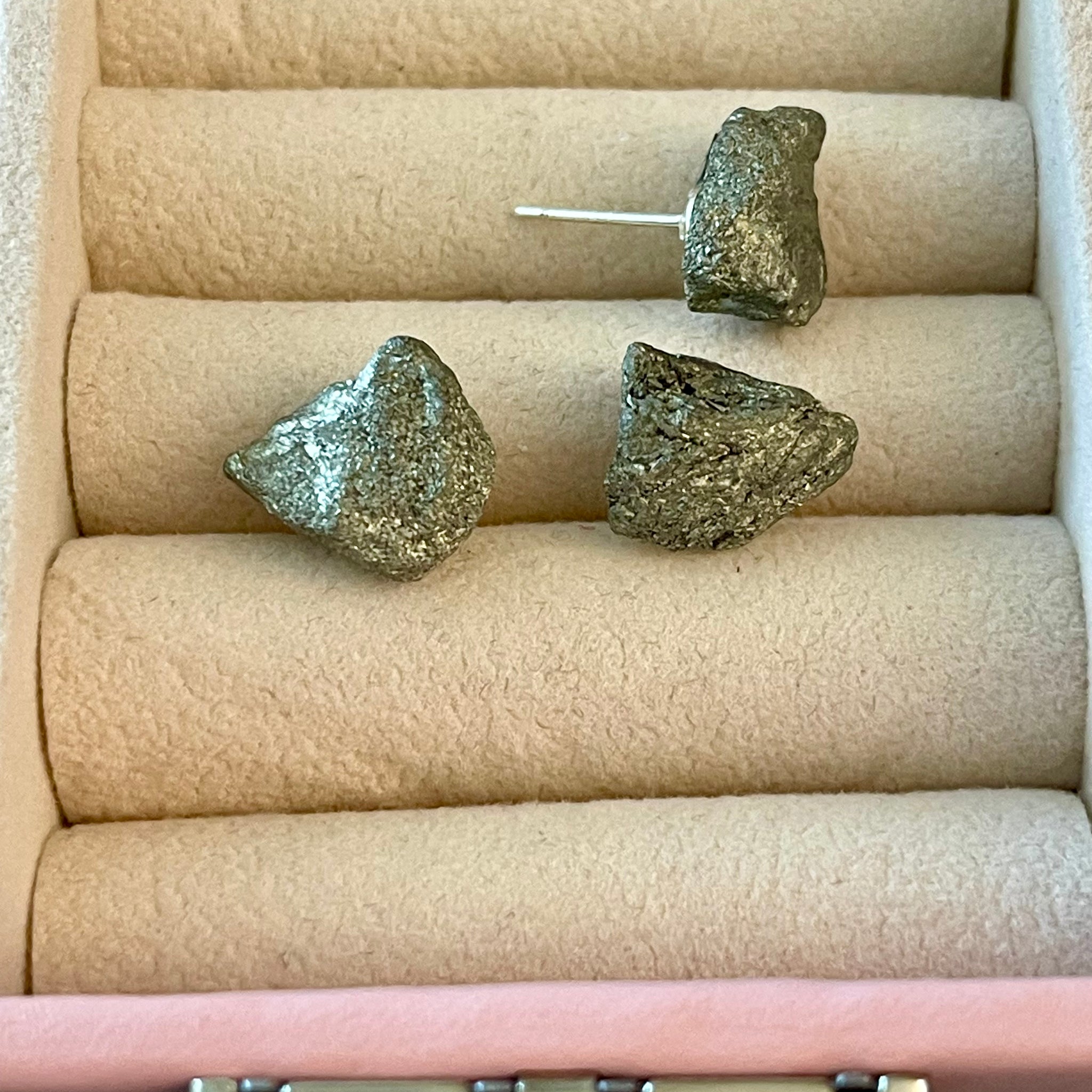 Raw Pyrite Studs