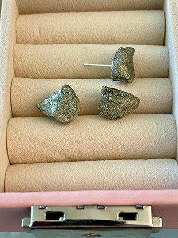 Raw Pyrite Studs