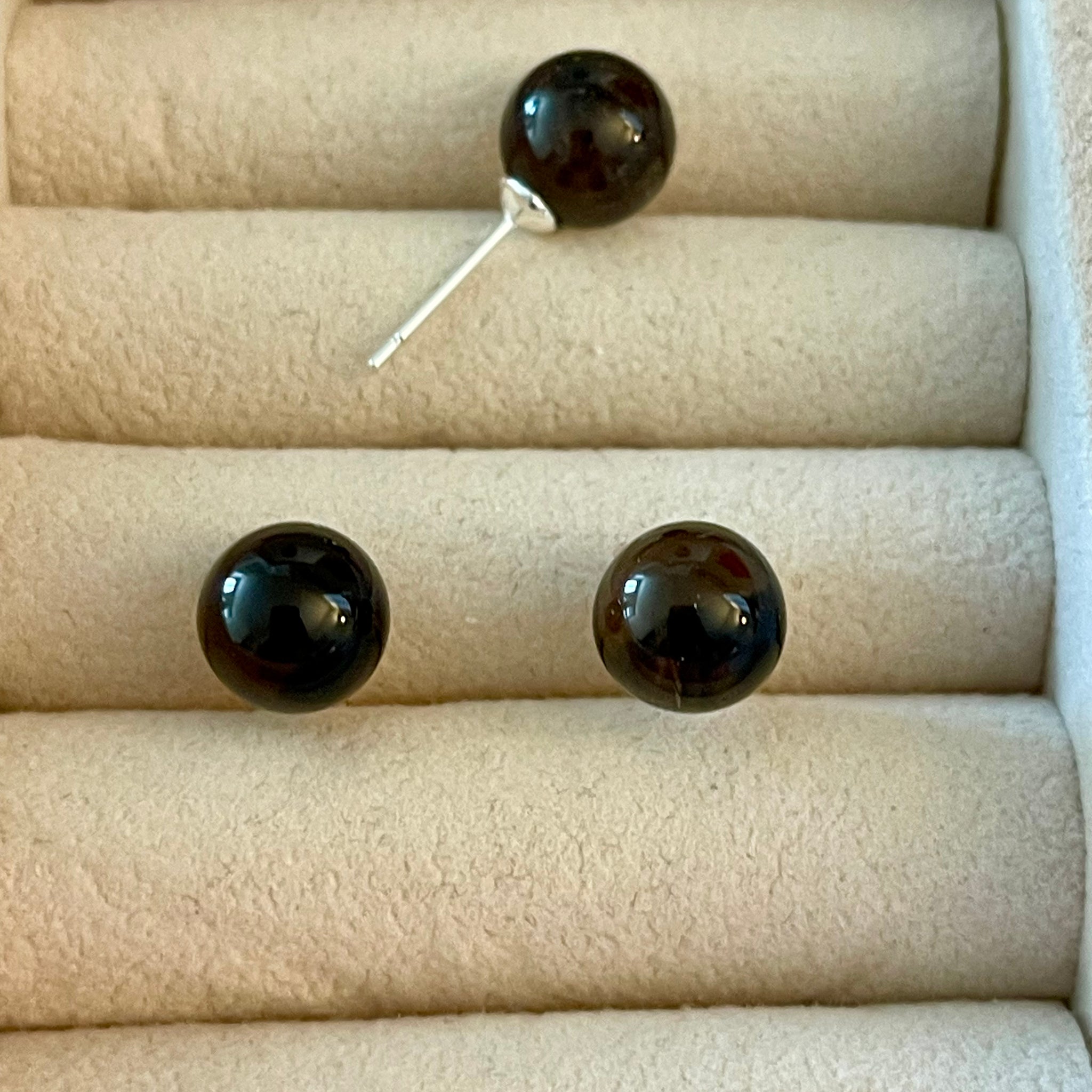 Smokey Quartz 9mm Studs