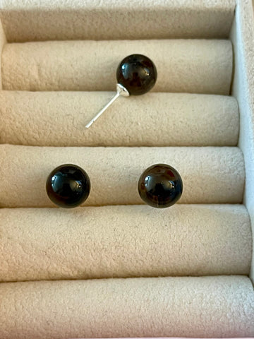 Smokey Quartz 9mm Studs