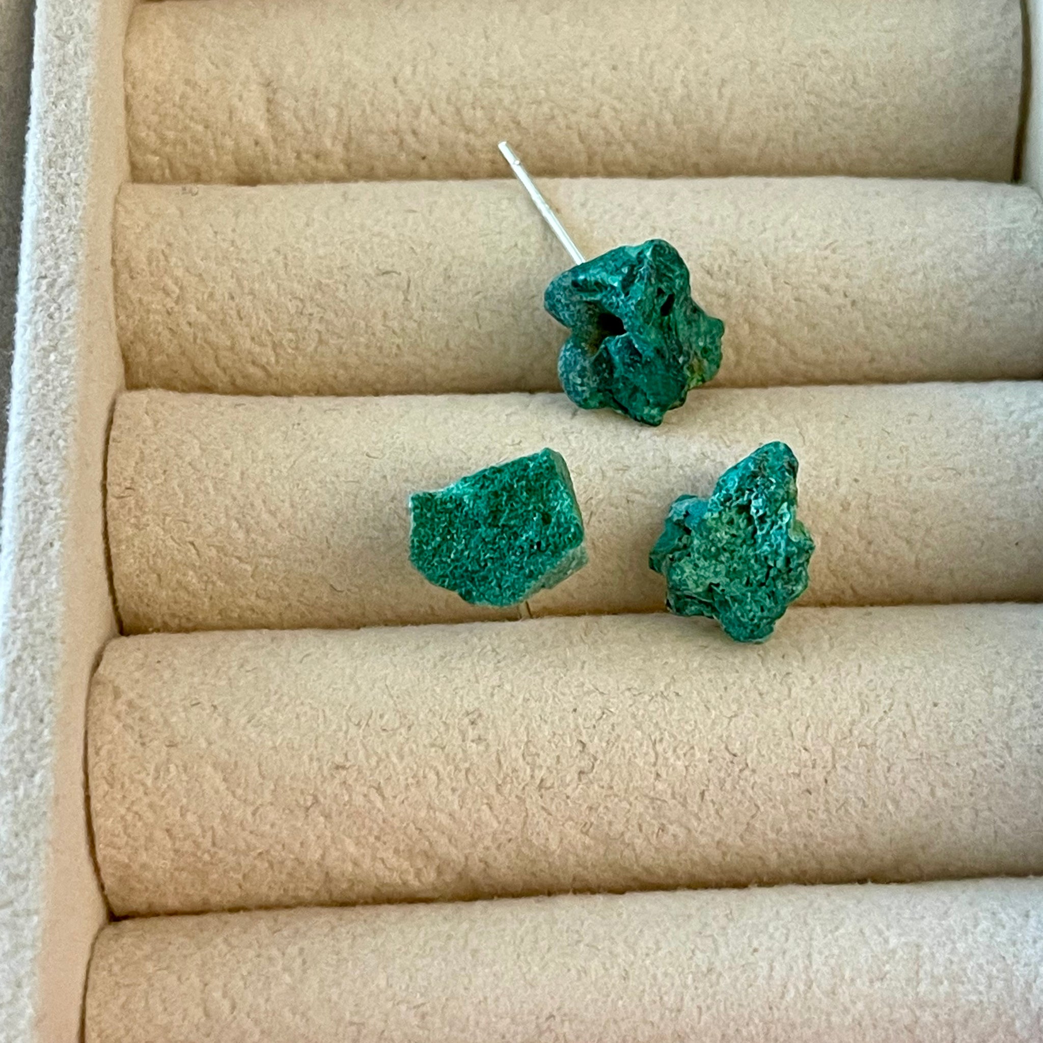 Raw Malachite Studs