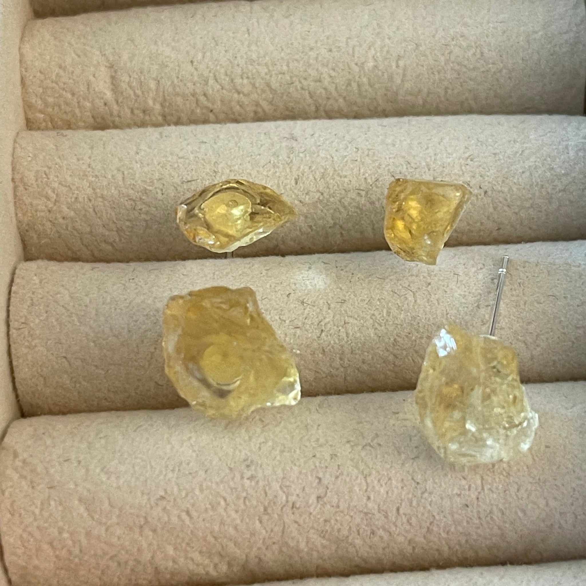 Raw Citrine Studs