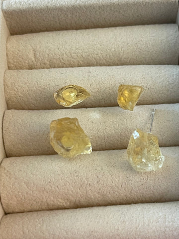 Raw Citrine Studs