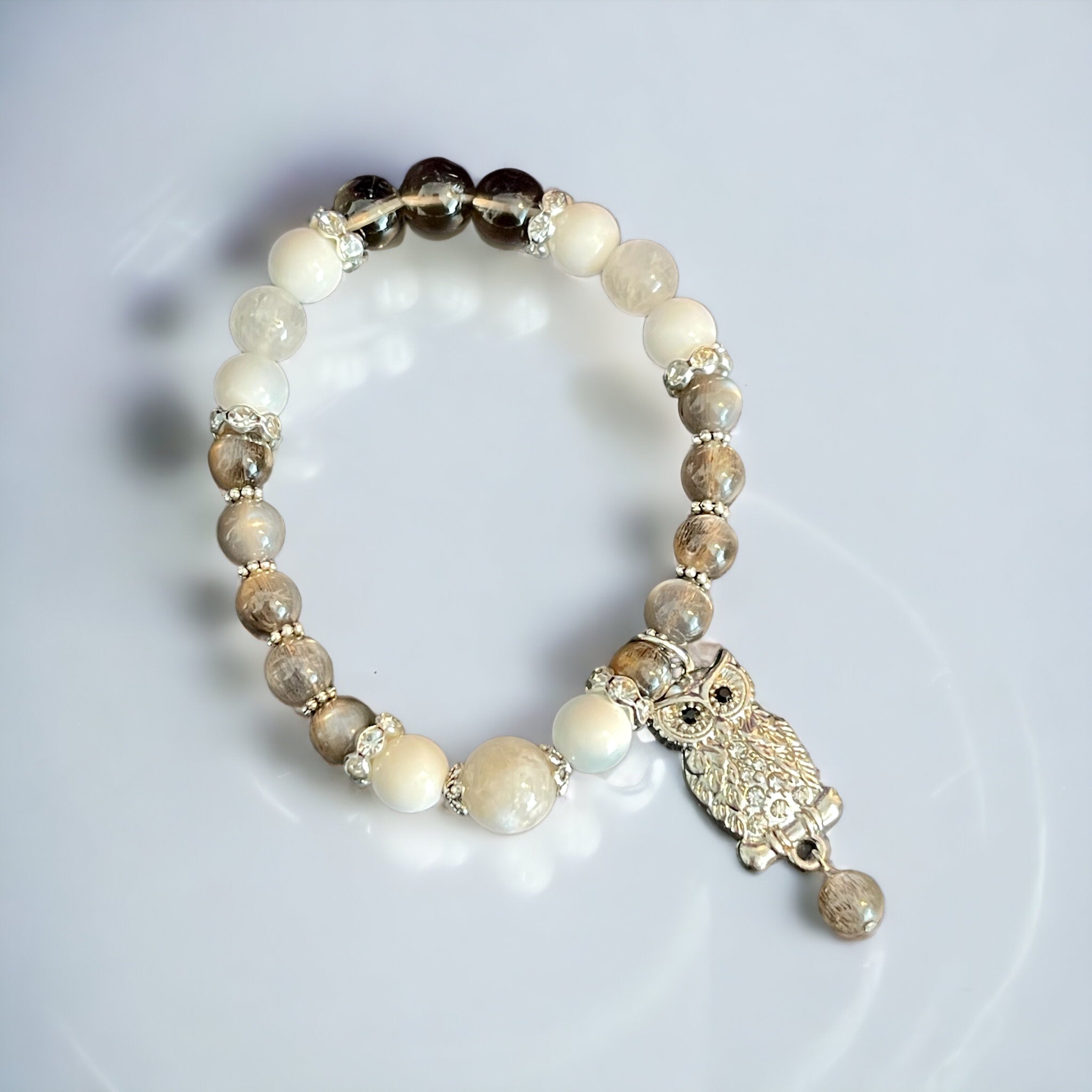 Owl bracelet, Grounding, Protection, Clarity, Intuition, Emotional Well-Being