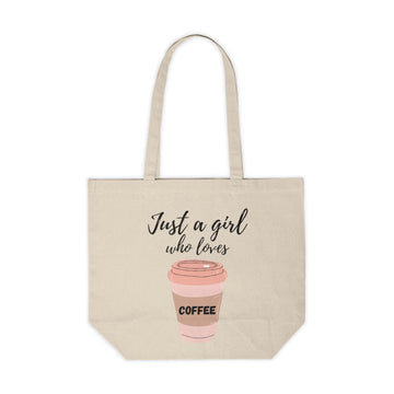 Canvas Shopping Tote - Just a girl who loves coffee