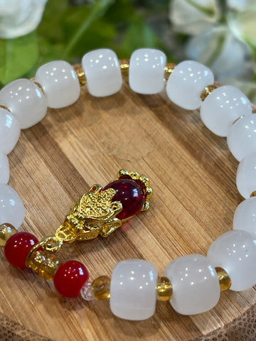 White Jade with Pixiu; Good Luck for Health, Wealth, Love, Business, Fortune