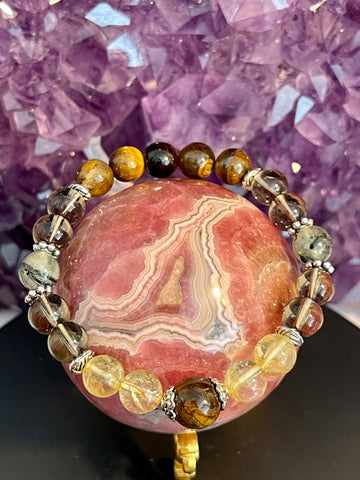 Tiger Eye, Smokey Quartz, Prehnite, Citrine; Stand In Your Power, Strength, Focus, Success, Remove Negativity and Stress