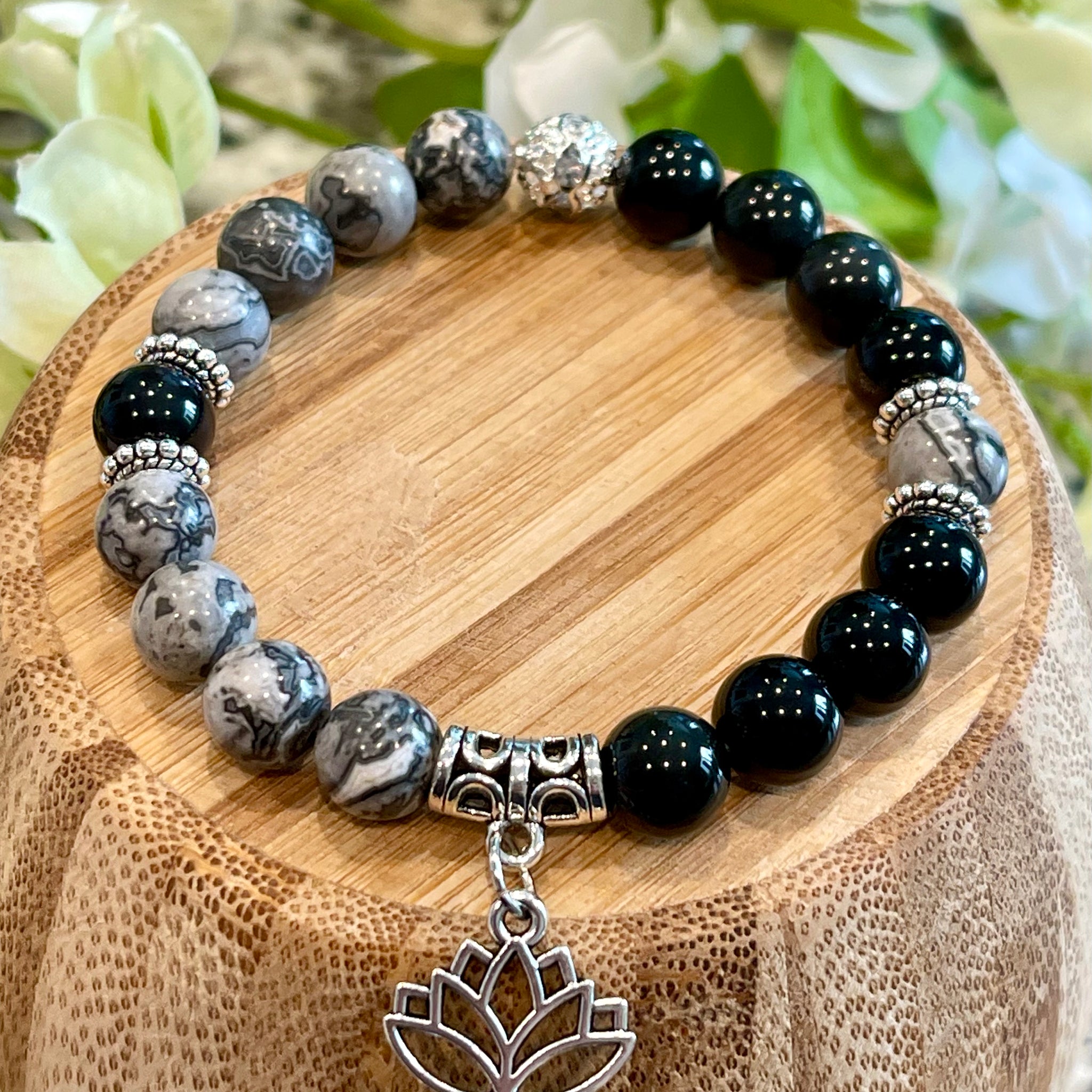 Picasso Jasper, Rainbow Obsidian; Transformation of Relationships, Renew Lost Friendships, Promote Inner Clarity, Allow Love & Light into Life,