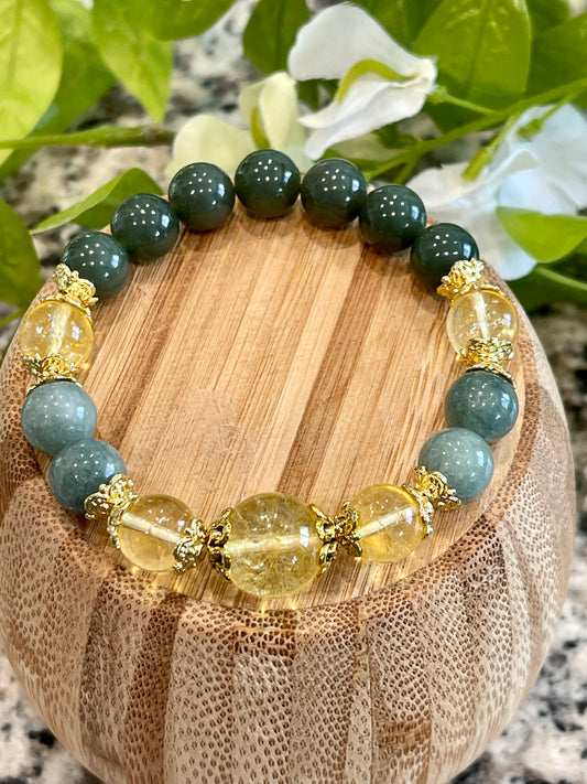 Green Jade & Citrine; Good Luck, Fortune, Prosperity, Abundance, Success