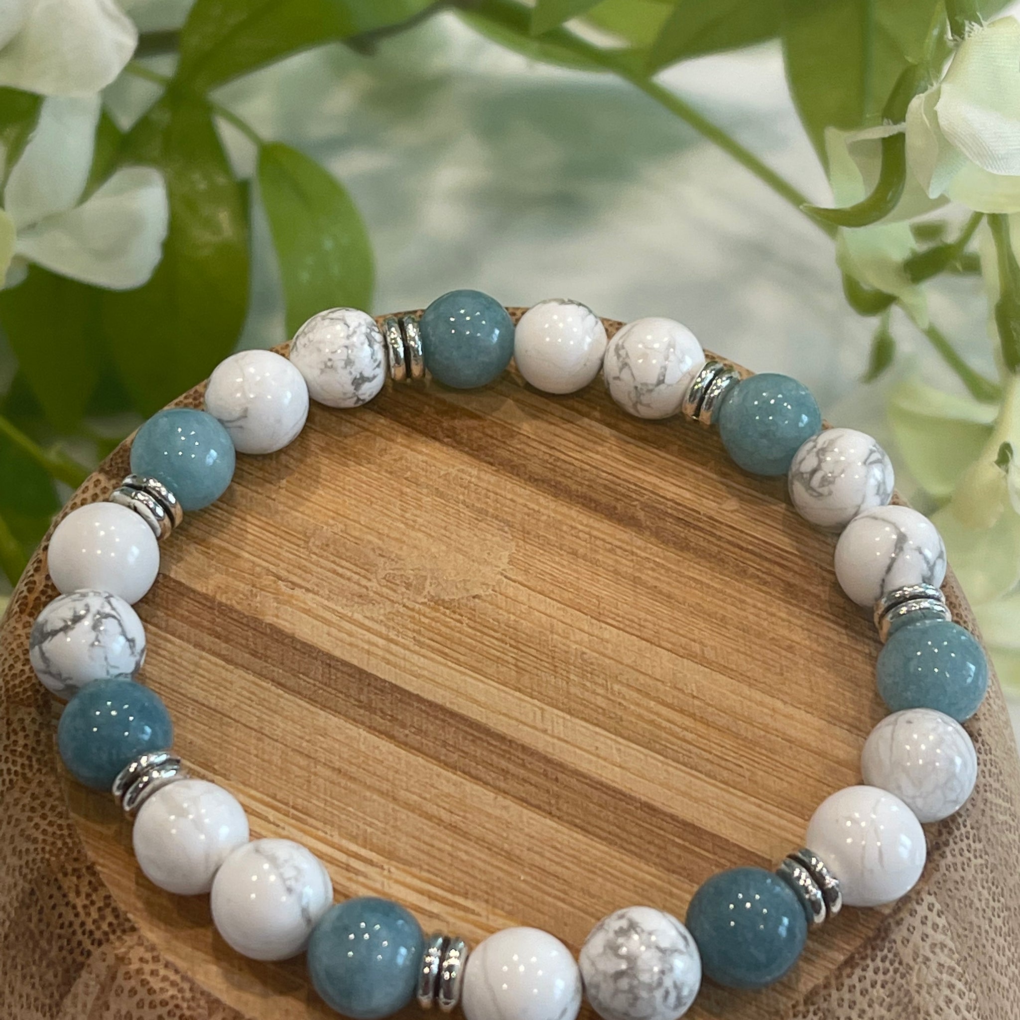 Howlite & Aquamarine; Just Breathe, Calm, Soothe, Relieve Anxiety