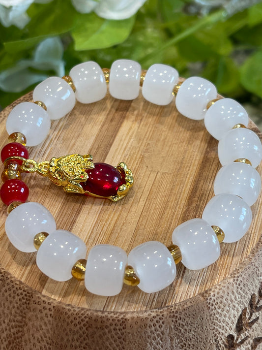 White Jade with Pixiu; Good Luck for Health, Wealth, Love, Business, Fortune