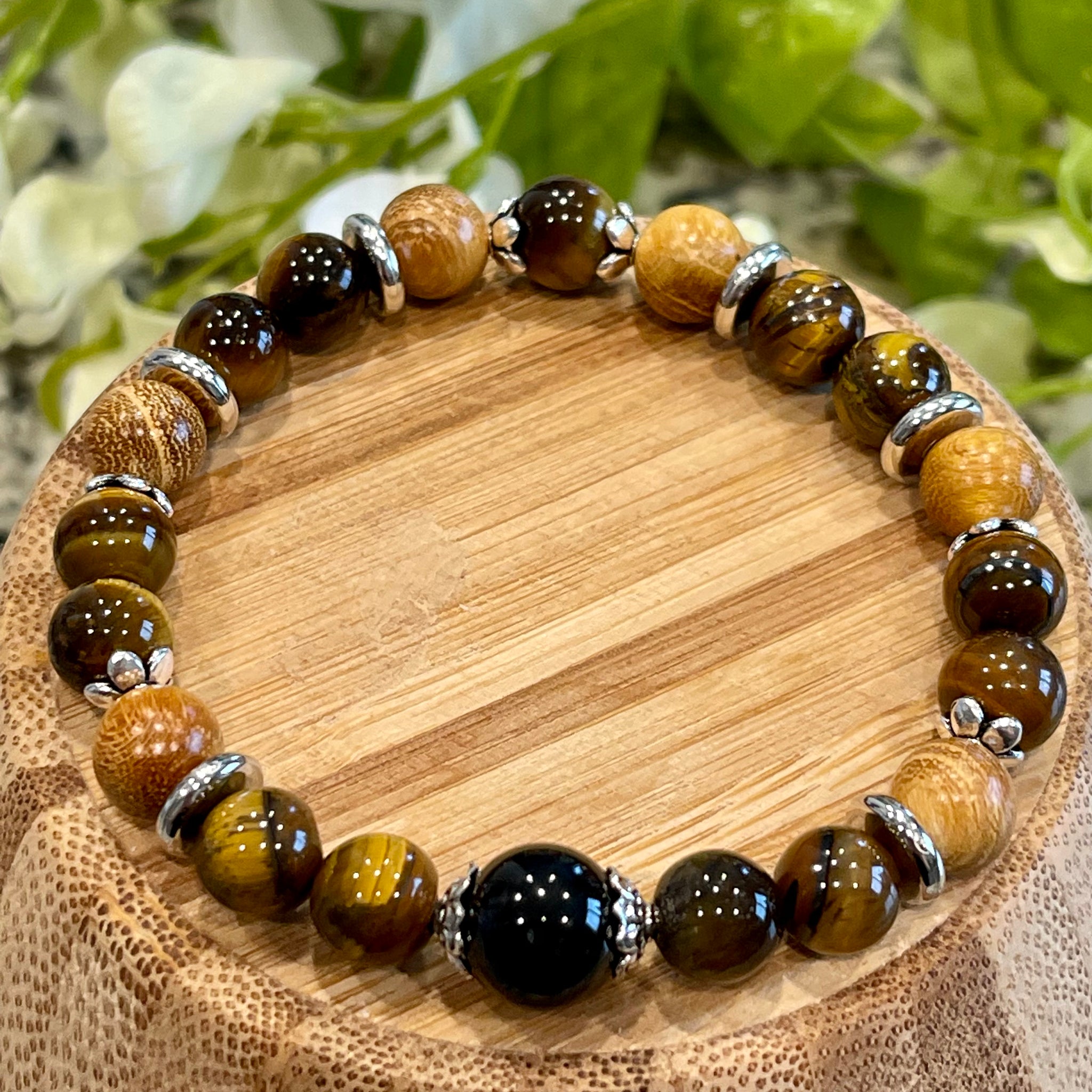 Tiger Eye, Tourmaline, Sandalwood; Protection, Good Luck, Strength, Courage, Grounding, Success