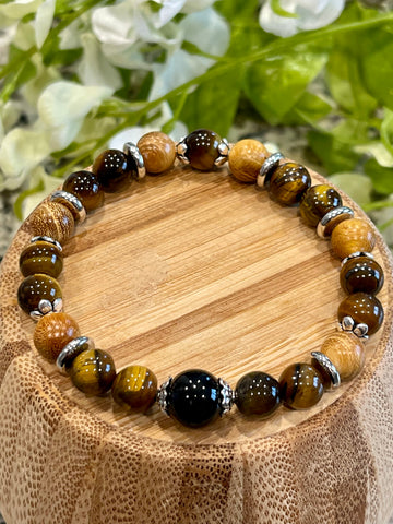 Tiger Eye, Tourmaline, Sandalwood; Protection, Good Luck, Strength, Courage, Grounding, Success