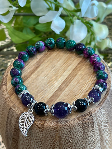 Ruby Zoisite, Amethyst, Obsidian; Happiness, Abundance, Personal Growth, Brings Light to Darkness, Deep Healing, Protection